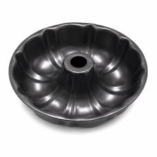 Round Tube Cake Mold with Center Chimney Black-Fluted Bundt Cake Pan Large sized