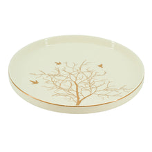 Contemporary White Dinnerware Collection with Tree Design - 24 Piece