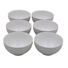 Set of 6 - Minimalist Embossed White Ceramic Bowl - 5.12" x 2.76"