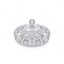 Premium Clear Crystal-Style Covered Serving Bowl with Lid – Medium Candy, Dessert & Snack Bowl, 9.75"