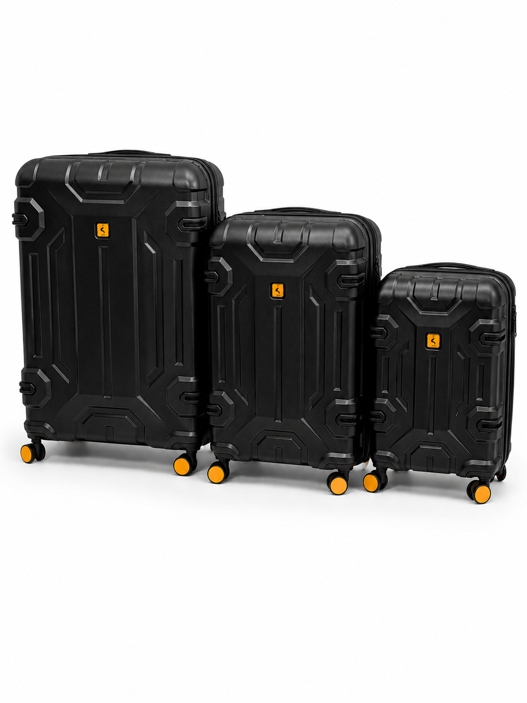 3-Piece Hard Shell Luggage Set - Expandable Spinner Suitcases with TSA Lock (Black)