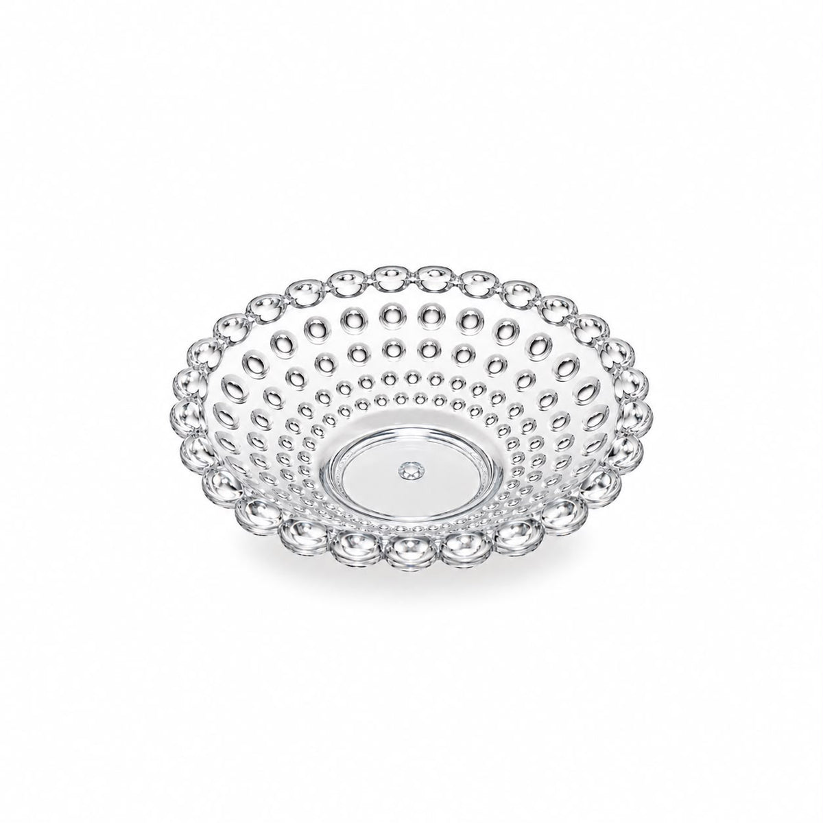 Small Crystal-Inspired Clear Serving Bowl with Bubble Design – Decorative Fruit, Candy & Dessert Bowl, 9.75"