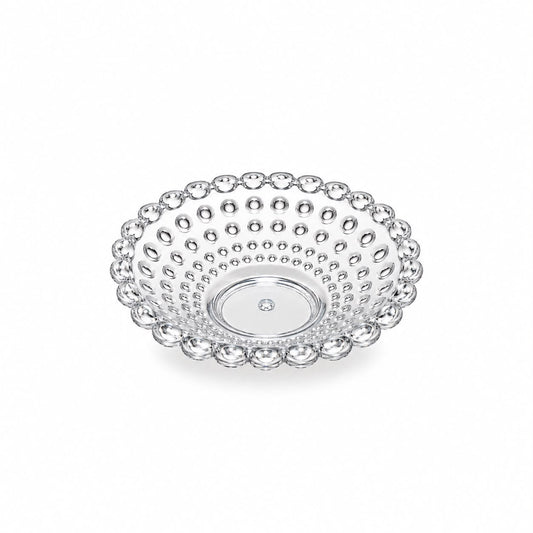 Small Crystal-Inspired Clear Serving Bowl with Bubble Design – Decorative Fruit, Candy & Dessert Bowl, 9.75"