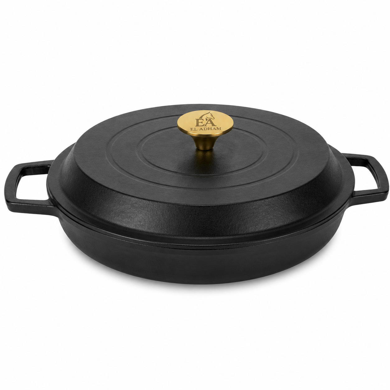 Enameled Round Shallow Cast Iron Roaster Casserole Pan - 4.5L - 11.5"