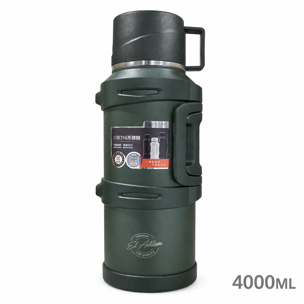 Green Vacuum Insulated Thermos Flask - 4000ML