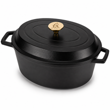 Enameled Oval Cast Iron Roaster Casserole Pan - 5L - 11"