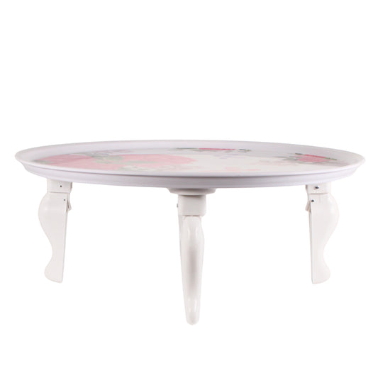 Round Floral Folding Tray Table with Legs - 27.5"