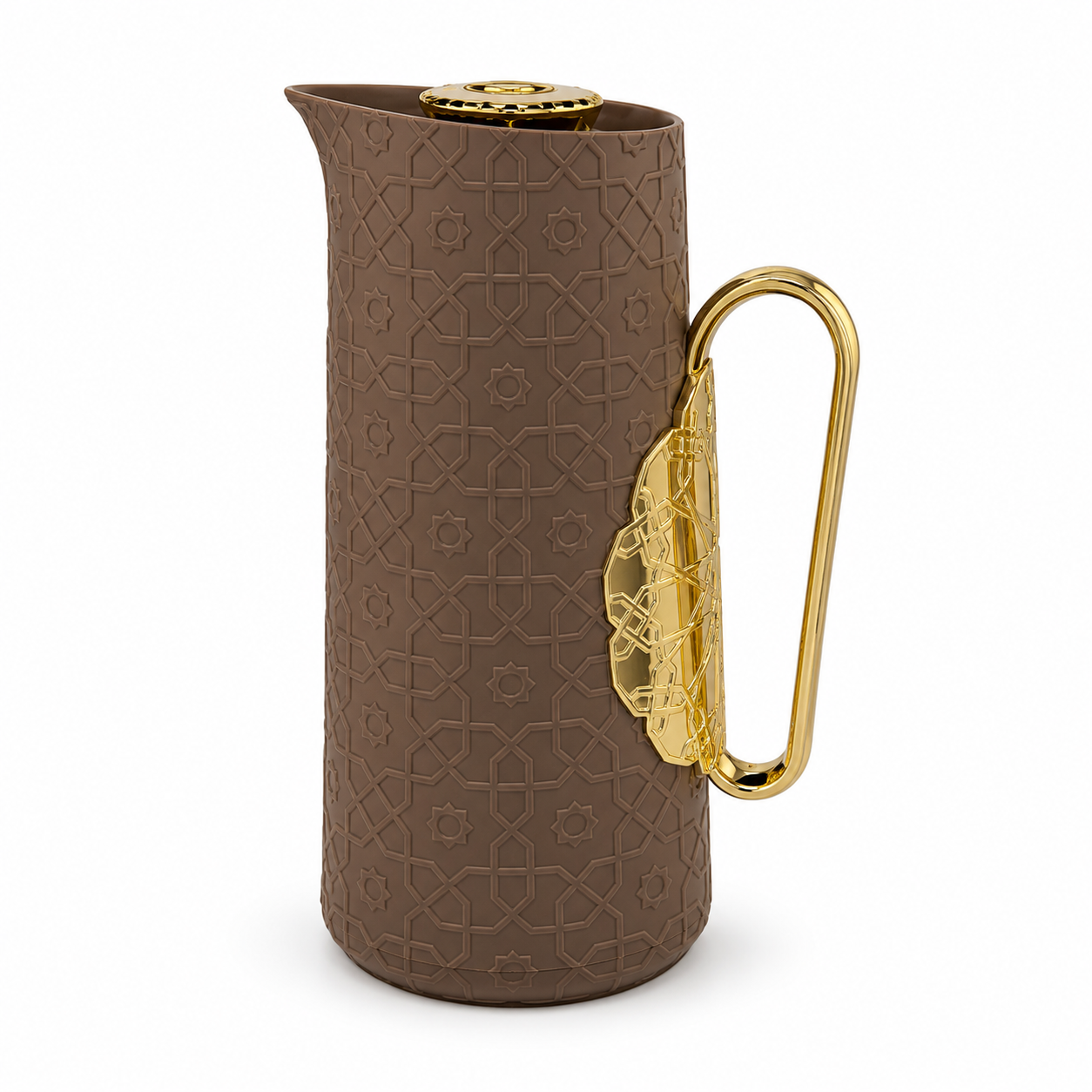 Arabic Modern Contemporary Vaccum Flask 1.0L - Brown