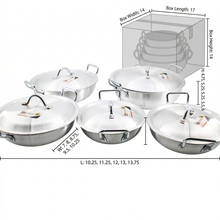 Set of 5 Stainless Steel Dual Handle Cooking Pots with Lids