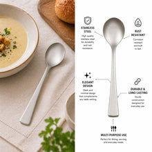 Stainless Steel Serving Spoon Set - Polished Table & Kitchen Utensils (6-Piece)
